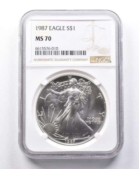MS70 1987 American Silver Eagle NGC