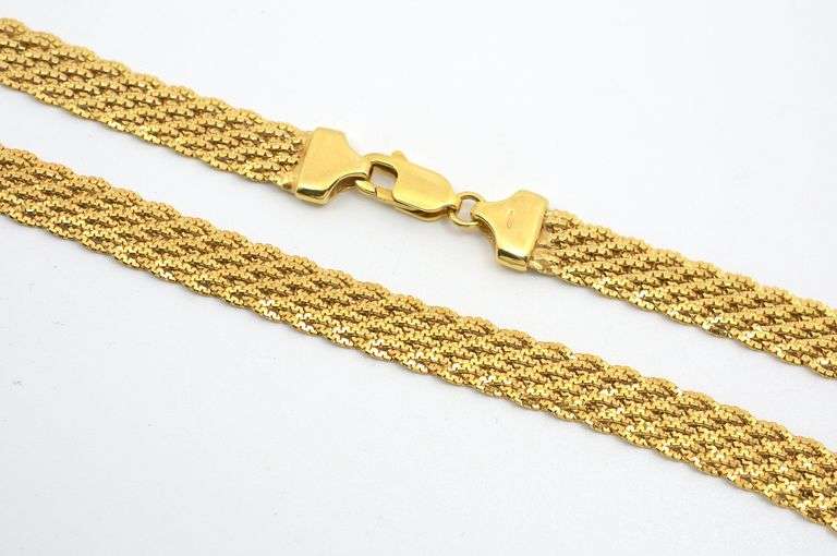 Beautiful Multi=Strand 14K Woven Necklace