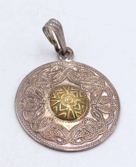 Set of vintage 925 sterling silver pendant and earrings