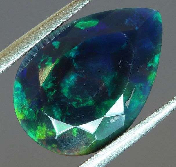 Silky 2ct Floral Fairy Fire Flashing Black Opal