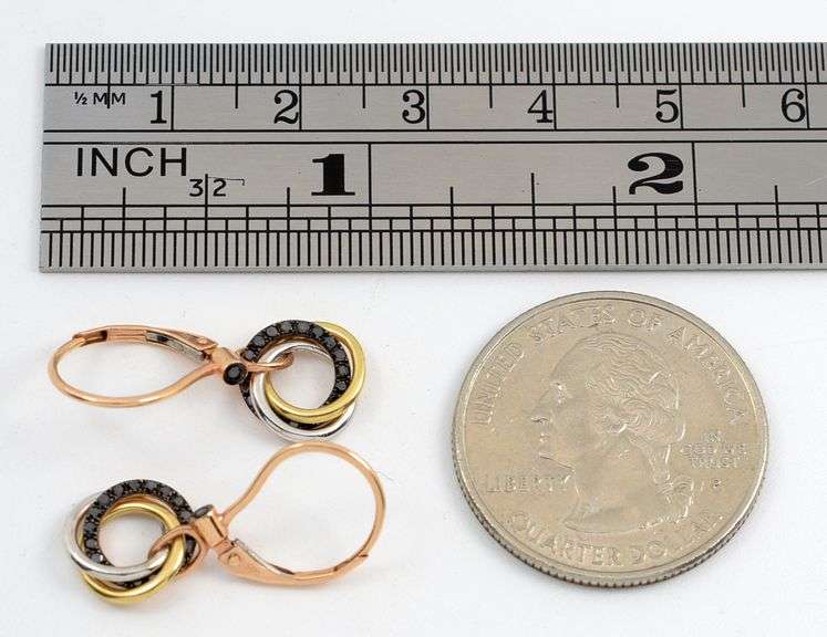 Unique Black Diamond Dangle Earrings