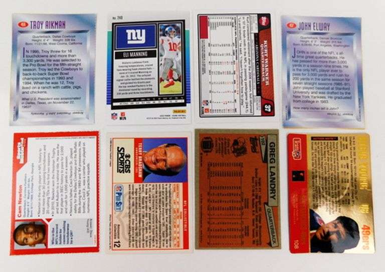 8 NFL Quarterback Greats Football Cards