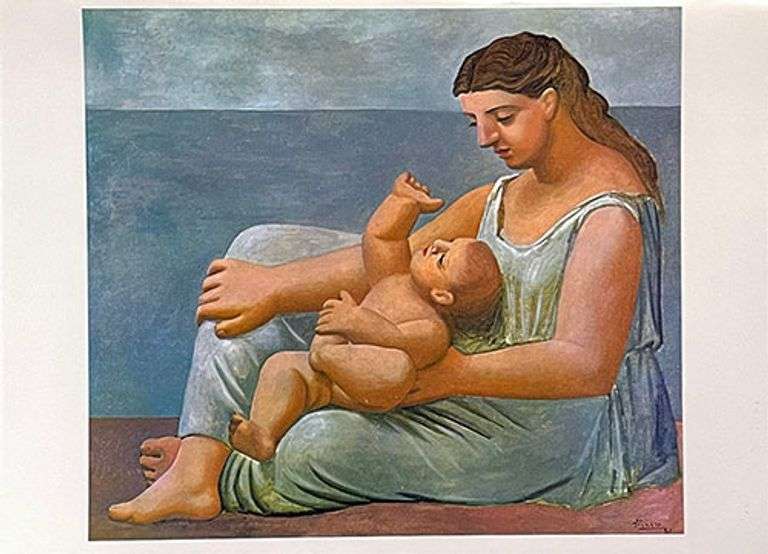 Collectible Vintage Pablo Picasso, Mother and Child (1921)