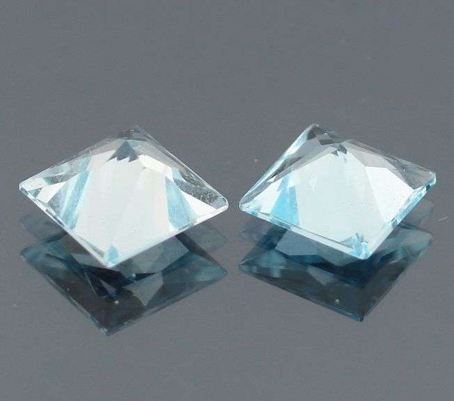 VS clarity 9.28ct princess cut Topaz pair