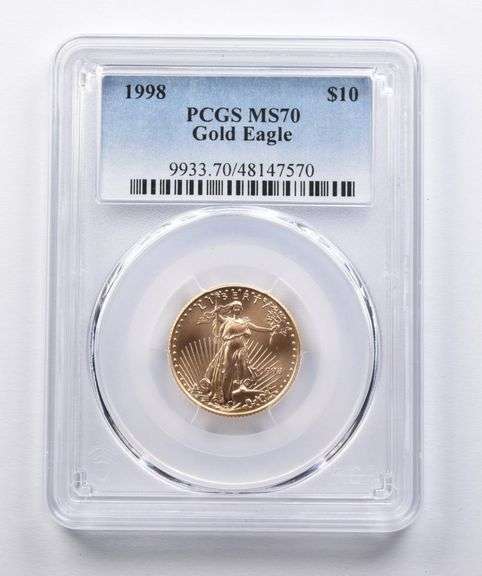MS70 1998 $10 American Gold Eagle 1/4 Oz Gold PCGS