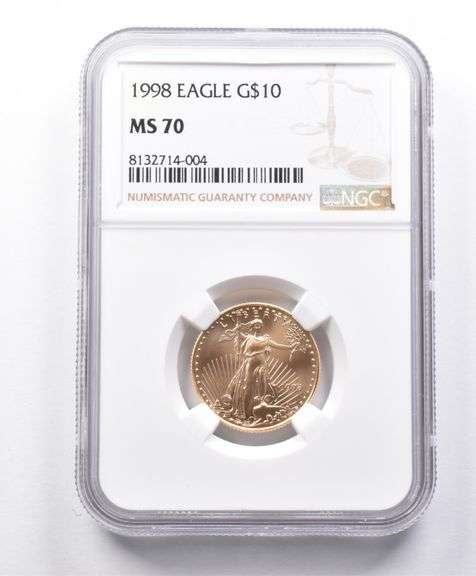 MS70 1998 $10 American Gold Eagle 1/4 Oz Gold NGC