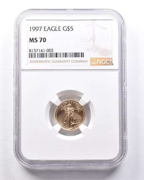 MS70 1997 $5 American Gold Eagle 1/10 Oz Gold NGC