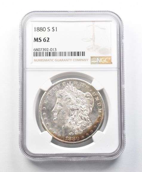 MS62 1880-S Morgan Silver Dollar NGC Great Contrast