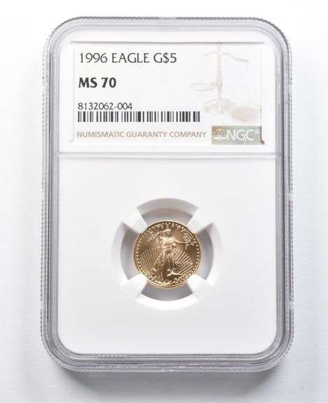 MS70 1996 $5 American Gold Eagle 1/10 Oz Gold NGC