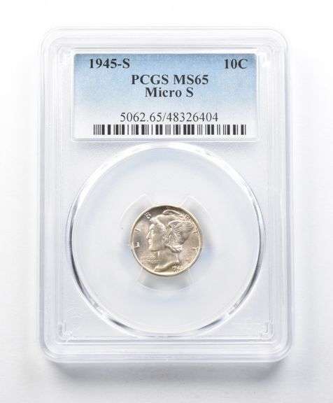 MS65 1945-S Micro S Mercury Dime PCGS