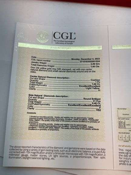 CERTIFIED BRAND NEW 14K GOLD DIAMOND ENGAGEMENT RING. 1.40 CARAT