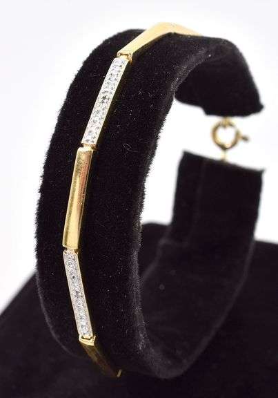 Stunning Diamond Chip Bracelet in Gold Plated Sterling Silver
