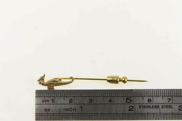 14K Yellow Gold Seahorse Vintage Ocean Animal Fish Charm/Pendant