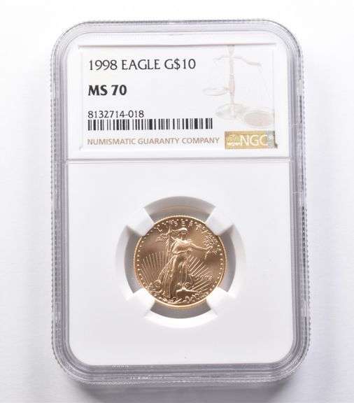 MS70 1998 $10 American Gold Eagle 1/4 Oz Gold NGC