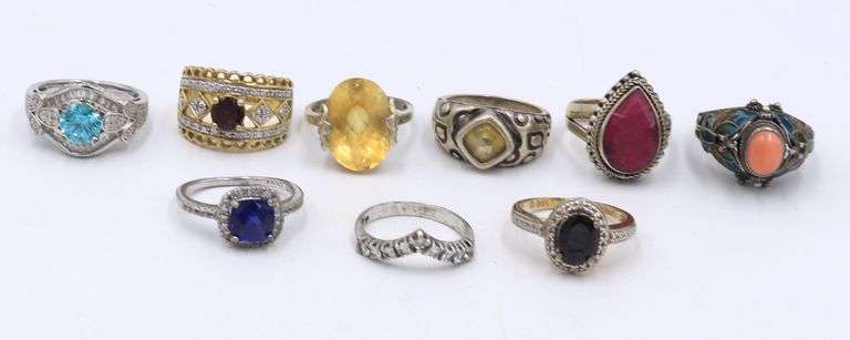 Group lot of vintage 925 sterling silver rings
