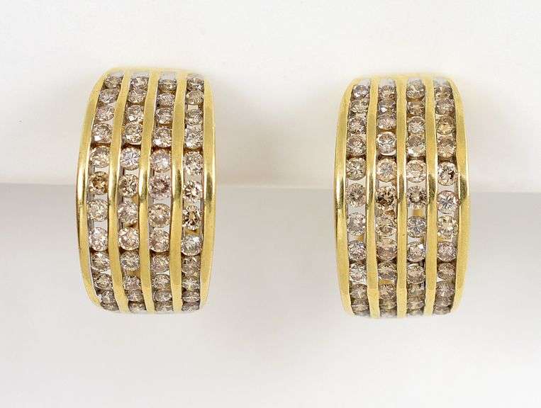Dazzling 1 Ct. T.W. Chnnel Set Diamond Earrings