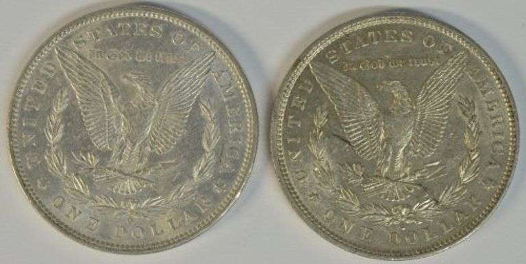 Pair of high grade near Mint 1880-O Morgan Silver Dollars