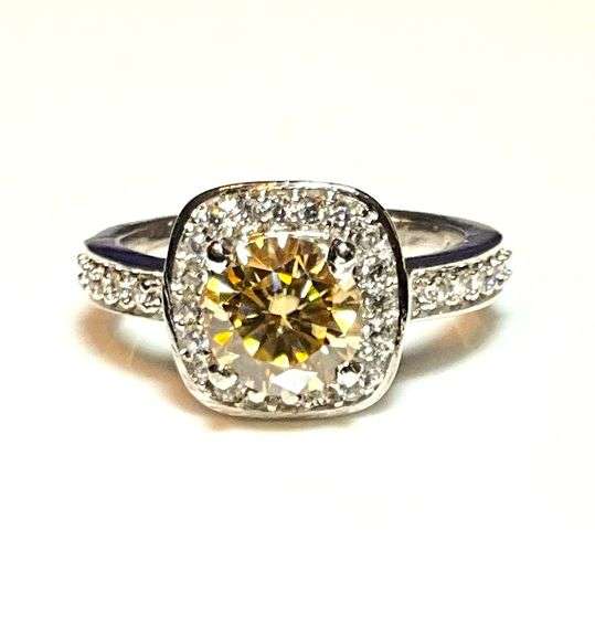 Extraordinary 3.2 Ct Bright Canary Yellow Fire Moissanite Ring