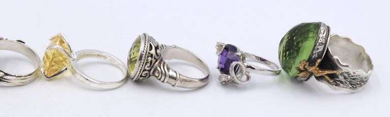 Group lot of vintage 925 sterling silver rings