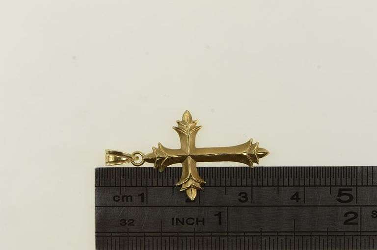 14K Yellow Gold Cross Christian Faith Symbol Religious Charm/Pendant