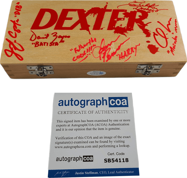Dexter Cast Autographed Custom Blood Glass Slides Case ACOA