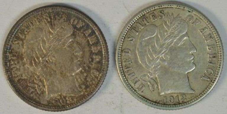 Super Choice and original 1903 & 1912-D Barber Dimes in Unc