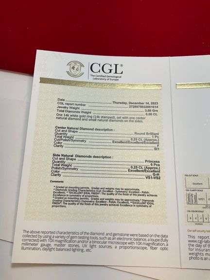 CERTIFIED BRAND NEW 14K WHITE DIAMOND RING