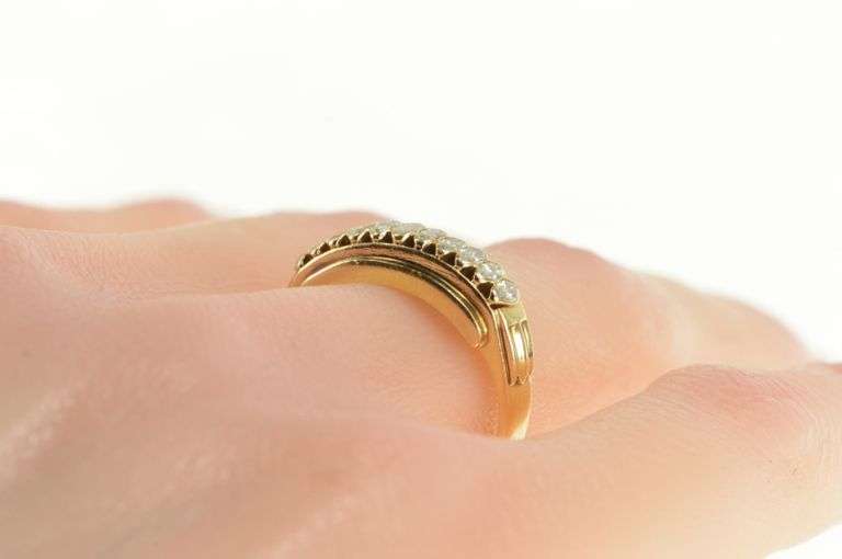 14K Yellow Gold 1.00 Ctw Marquise Diamond Wedding Band Ring