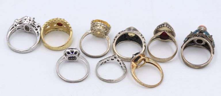 Group lot of vintage 925 sterling silver rings