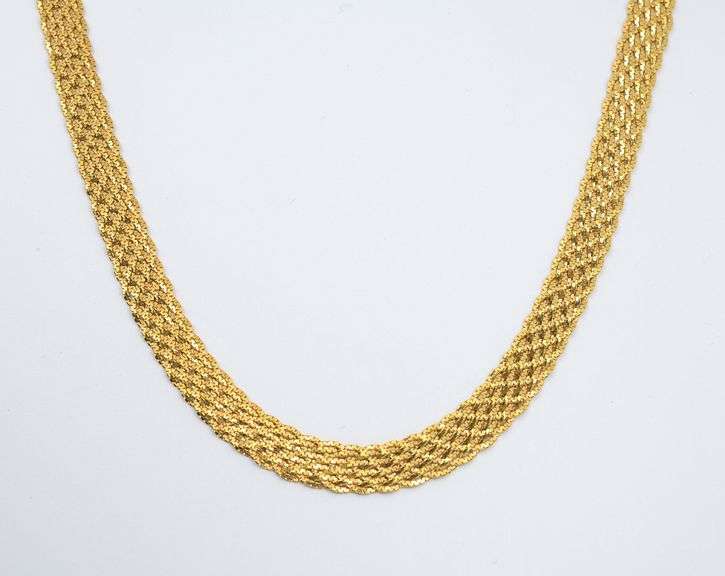 Beautiful Multi=Strand 14K Woven Necklace