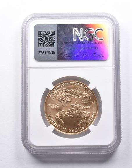 MS70 1992 $50 American Gold Eagle 1 Oz Gold NGC