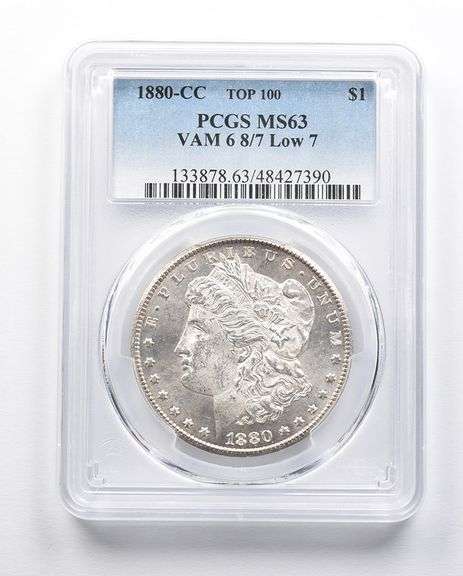 MS63 1880-CC Morgan Silver Dollar VAM 6 8/7 Low 7 Top 100 PCGS