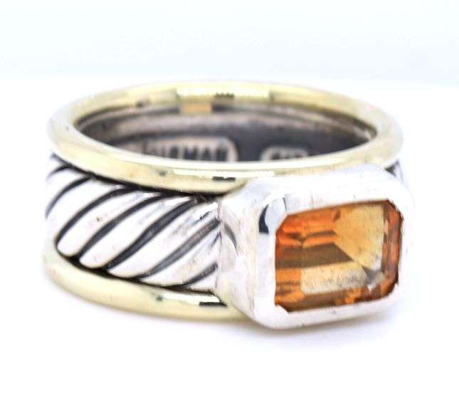 David Yurman Citrine Cigar band ring