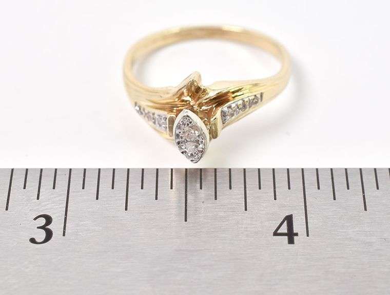 Sparkling 10K Yellow Gold Diamond Ring