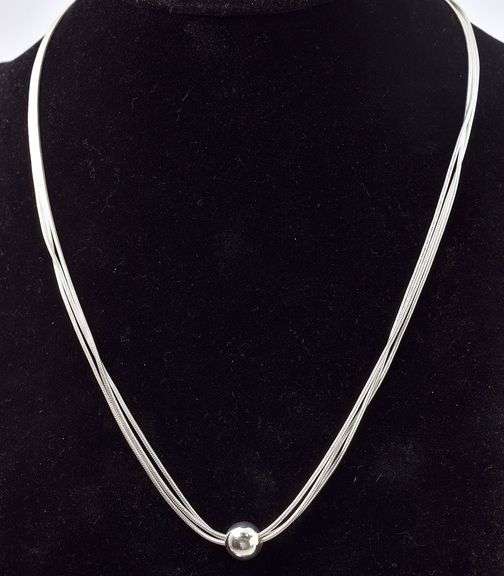 Dazzling Sterling Silver Ball Pendant Necklace