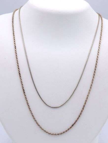 Lot of 2 vintage 925 sterling silver chains