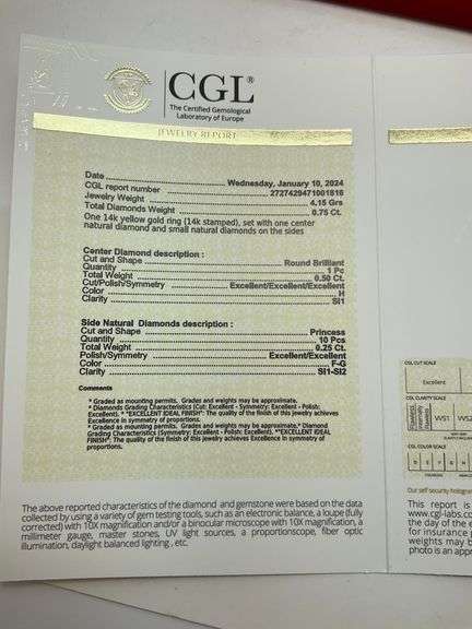 CERTIFIED 14K GOLD DIAMOND RING