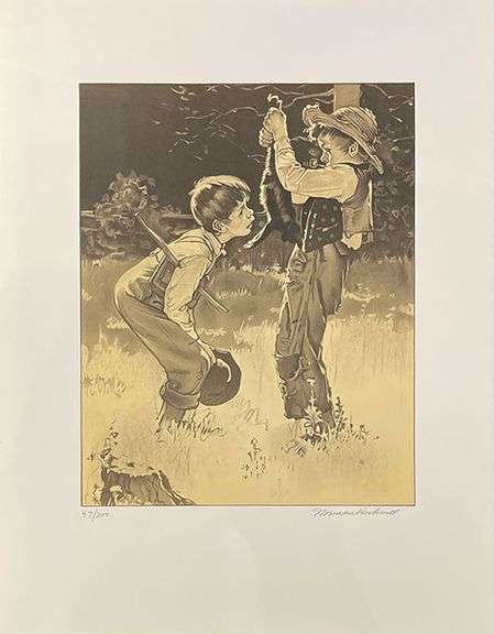 Rare Norman Rockwell Original Lithograph Hand Signed