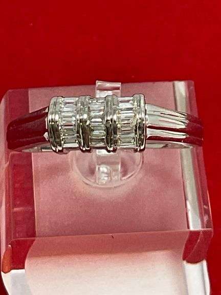 MEN'S CERTIFIED BRAND NEW 14K WHITE GOLD DIAMOND BAND