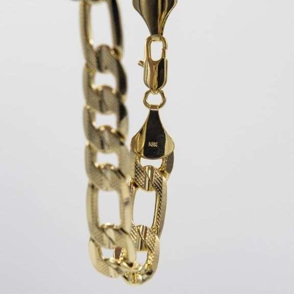 33.5 Gram 14 Kt Gold Plated Italian Figaro Bracelet