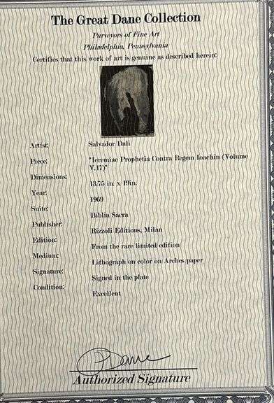 Extremely Rare and Collectible Salvador Dali Lithograph From 'Biblia Sacra' Suite