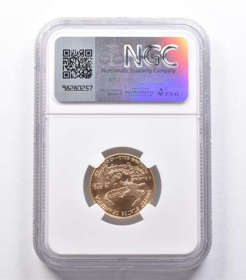 MS70 1998 $10 American Gold Eagle 1/4 Oz Gold NGC