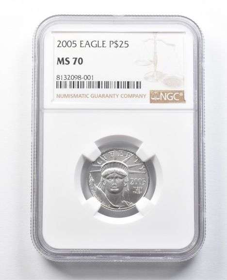 MS70 2005 $25 American Platinum Eagle 1/4 Oz Platinum NGC