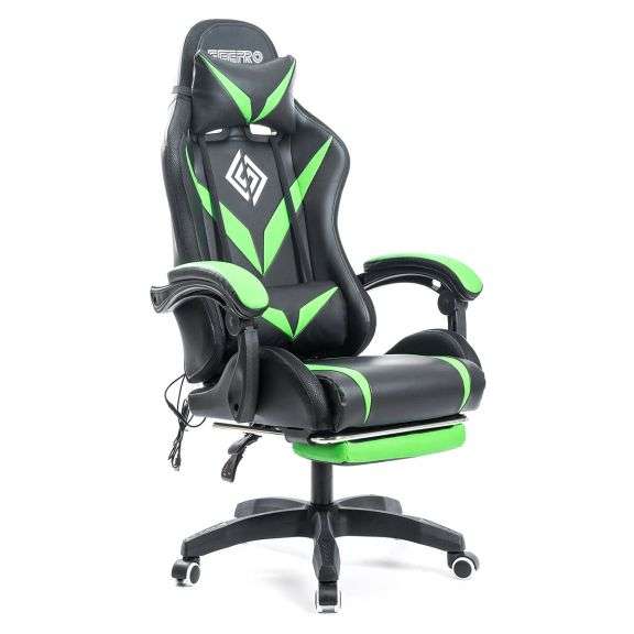 Massage Gaming Chair with RGB LED Lights