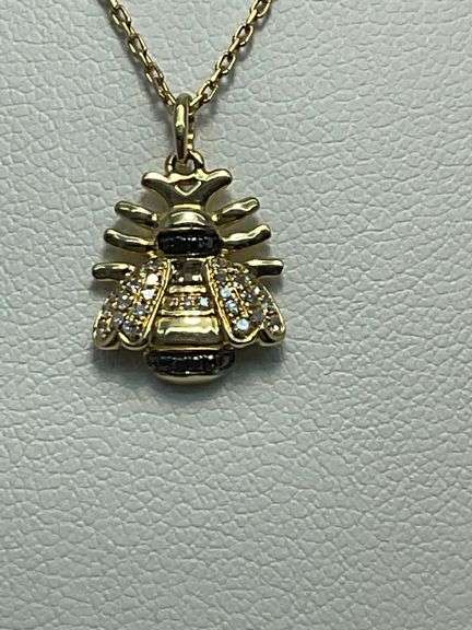 BRAND NEW 14K GOLD CHAIN WITH DIAMOND FLY PENDANT