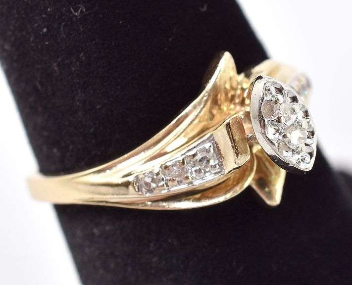 Sparkling 10K Yellow Gold Diamond Ring