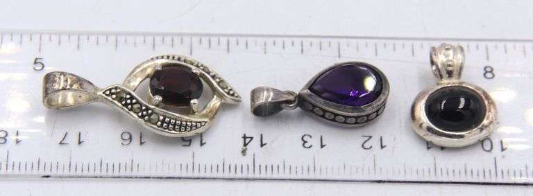 Group lot of vintage 925 sterling silver pendants