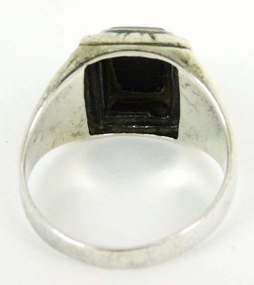 Men's Sterling Black Onyx Ring, 11.5