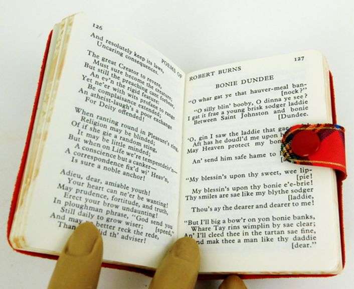Vintage Midget Robert Burns Poems Tartan Book