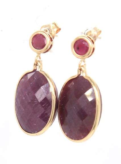 10kt Yellow gold lead treated drop earrings